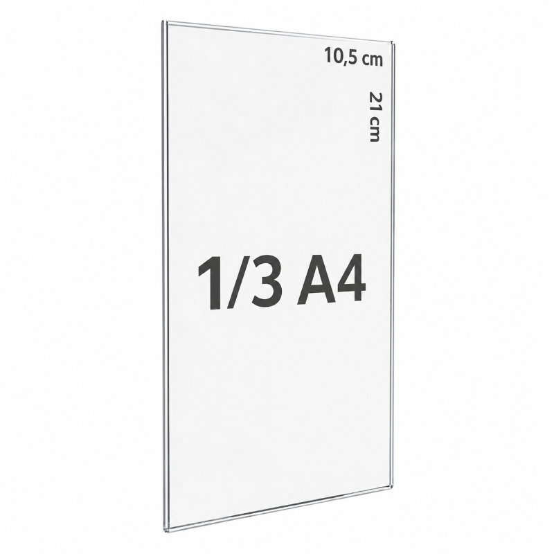 U tipi 1-3 A4-dikey U Tipi Pleksi Föylük/Etiketlik Dikey 1/3 A4