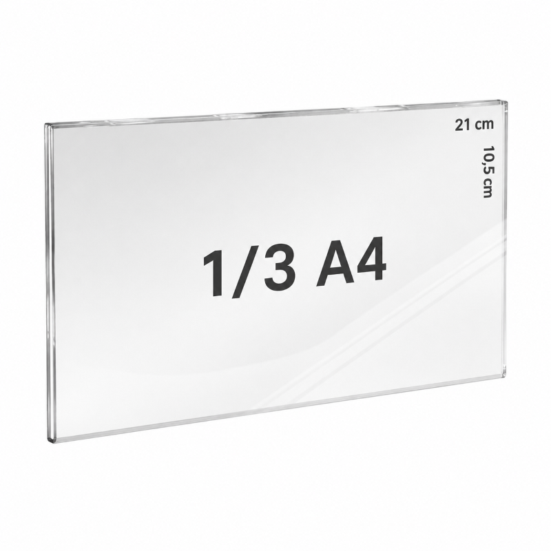 U tipi 1-3 A4 U Tipi Pleksi Föylük/Etiketlik Yatay 1/3 A4