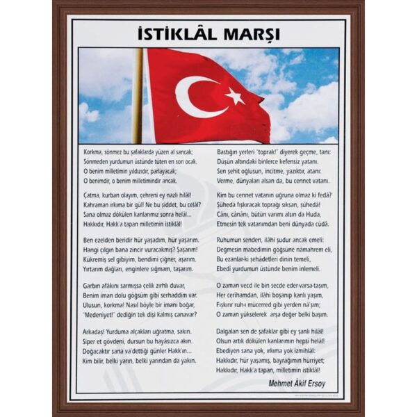 xcm mdf çerçeveli istiklal marşı