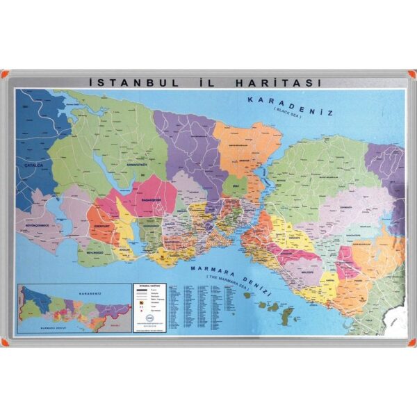 alüminyum çerçeveli istanbul haritası