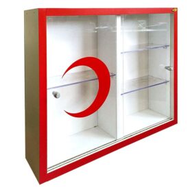 ecza dolabı sürgülü camlı ahşap