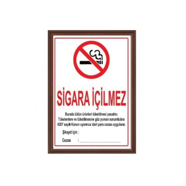 mdf çerçeveli sigara içilmez