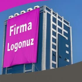 Saten Kumaş Dış Cephe Firma Bayrağı 3x4.5 MT