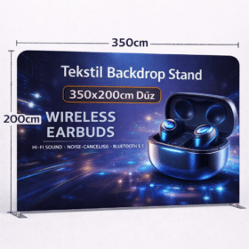 Tekstil Backdrop Stand 350x200cm Düz