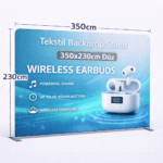 Tekstil Backdrop Stand 350x230cm Düz