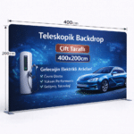 Tekstil Backdrop Stand 400x200cm Düz