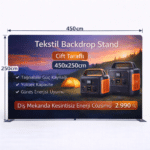 Tekstil Backdrop Stand 450x250cm Düz
