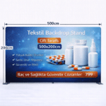 Tekstil Backdrop Stand 500x200cm Düz