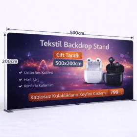 Tekstil Backdrop Stand 500x200cm Düz