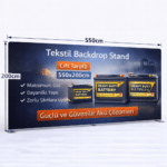 Tekstil Backdrop Stand 550x200cm Düz