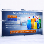 Tekstil Backdrop Stand 550x230cm Düz