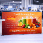 Tekstil Backdrop Stand 600x200cm Düz