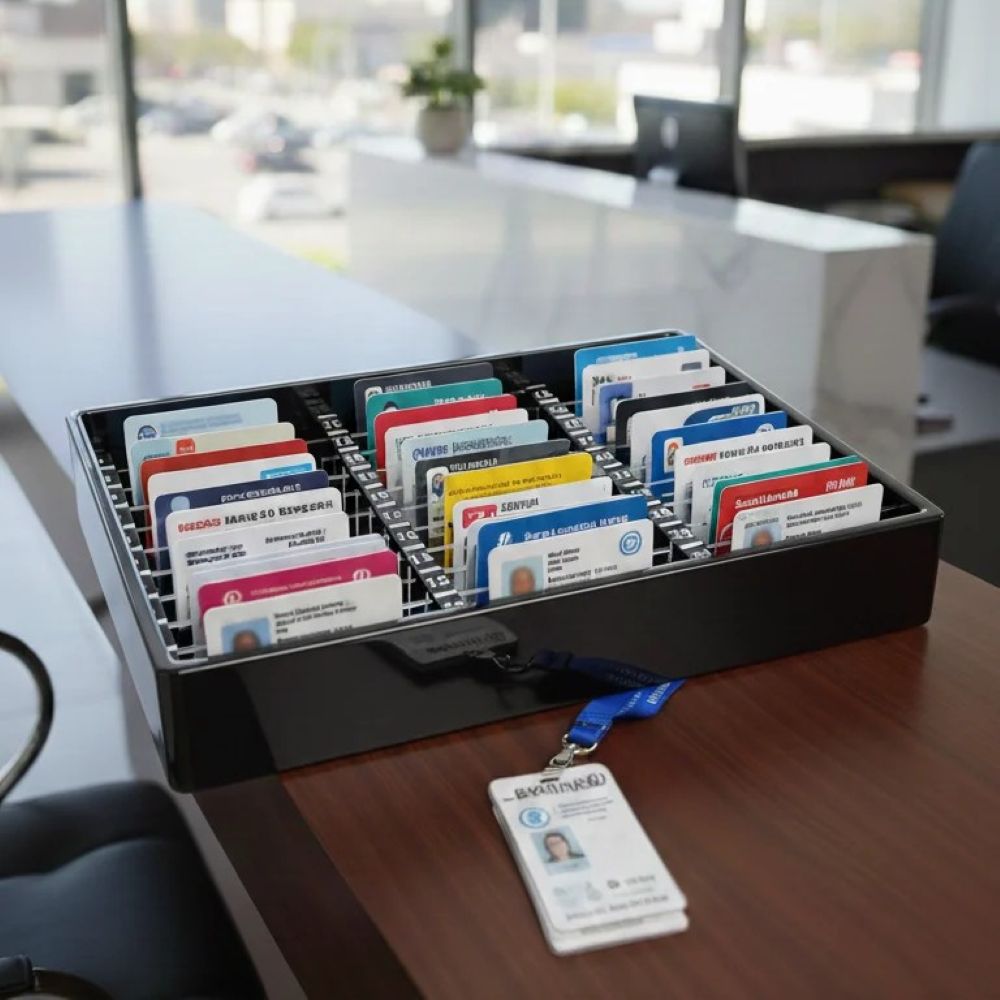 Personel ve Ziyaretçi Kimlik Kartlık- Masaüstü pleksi kart organizer 30lu Personel ve Ziyaretçi Kimlik Kartlık