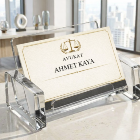 Şeffaf Akrilik Kartvizit Standı Kare
