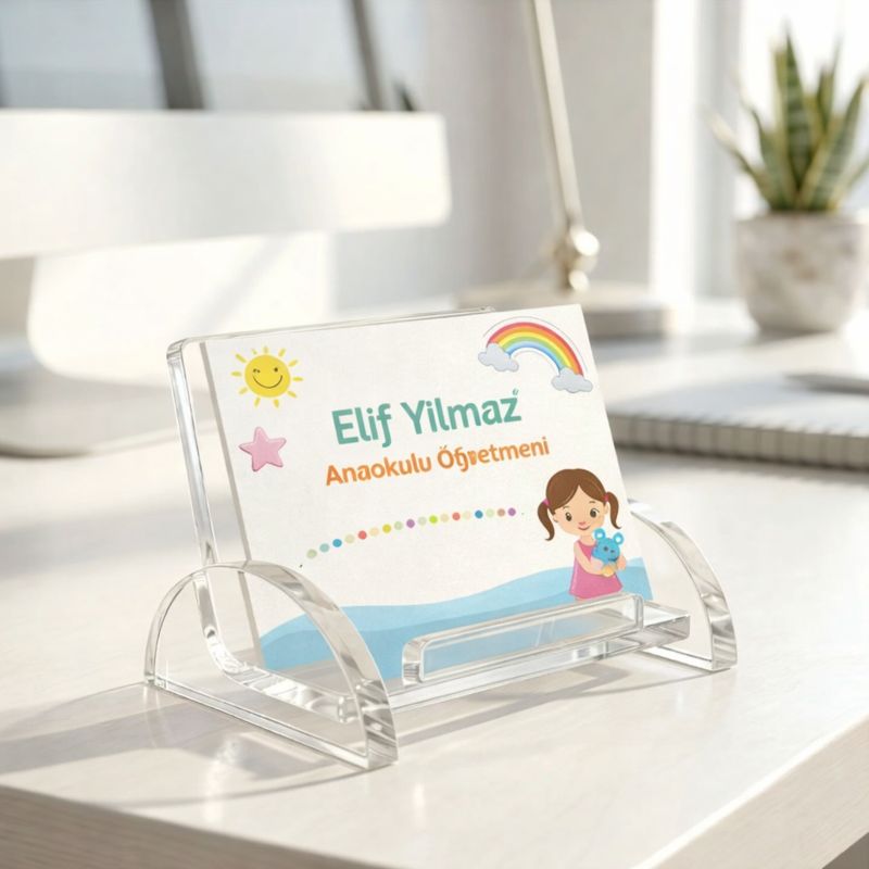 Şeffaf Akrilik Kartvizit Standı Oval Şeffaf Akrilik Kartvizit Standı Oval