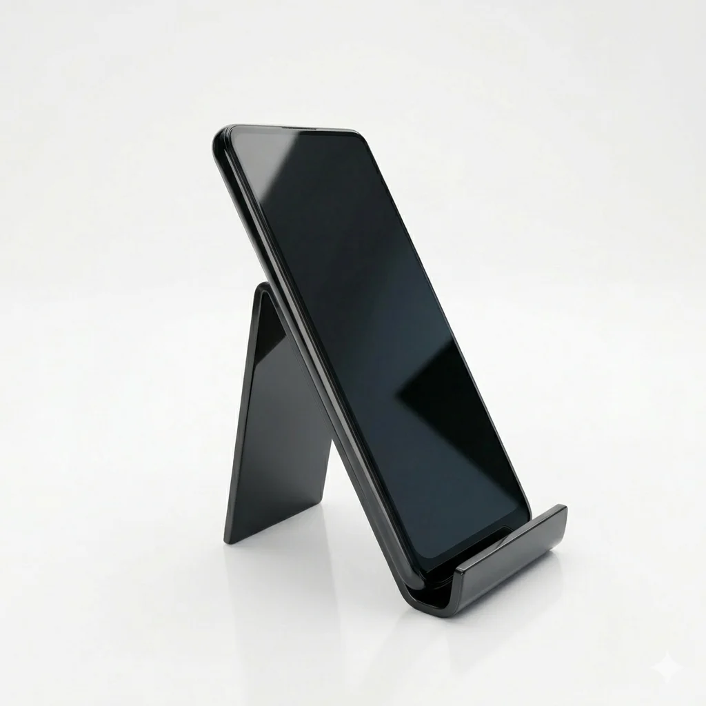 Siyah Pleksiglas Masaüstü Telefon ve Tablet Standı Siyah Pleksiglas Masaüstü Telefon ve Tablet Standı