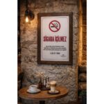 Ahşap Çerçeveli Sigara İçilmez Panosu (40x60cm) - Görsel 2