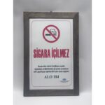 Ahşap Çerçeveli Sigara İçilmez Panosu (40x60cm)