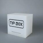 Kare Tipbox - Bahşiş Kutusu Buz Beyaz - 14x14xh13cm - Görsel 2
