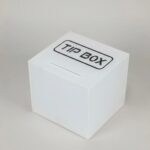 Kare Tipbox Bahşiş Kutusu Buz Beyaz 14x14xh13cm