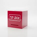 Kare Tipbox - Bahşiş Kutusu Kırmızı - 14x14xh13cm - Görsel 2