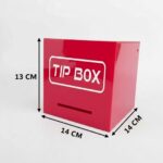 Kare Tipbox - Bahşiş Kutusu Kırmızı - 14x14xh13cm - Görsel 4