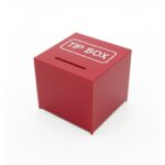 Kare Tipbox Bahşiş Kutusu Kırmızı 14x14xh13cm