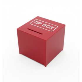 Kare Tipbox Bahşiş Kutusu Kırmızı 14x14xh13cm