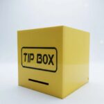 Kare Tipbox - Bahşiş Kutusu Sarı - 14x14xh13cm - Görsel 2