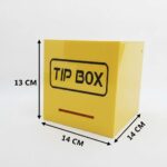 Kare Tipbox - Bahşiş Kutusu Sarı - 14x14xh13cm - Görsel 3