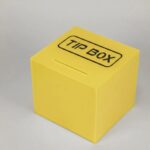 Kare Tipbox Bahşiş Kutusu Sarı 14x14xh13cm