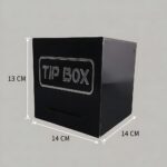 Kare Tipbox - Bahşiş Kutusu Siyah - 14x14xh13cm - Görsel 3