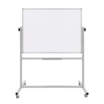 Emaye Yüzey 360° Dönerli Mobil Yazı Tahtası 90x120cm Beyaz