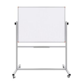 Emaye Yüzey 360° Dönerli Mobil Yazı Tahtası 90x120cm Beyaz