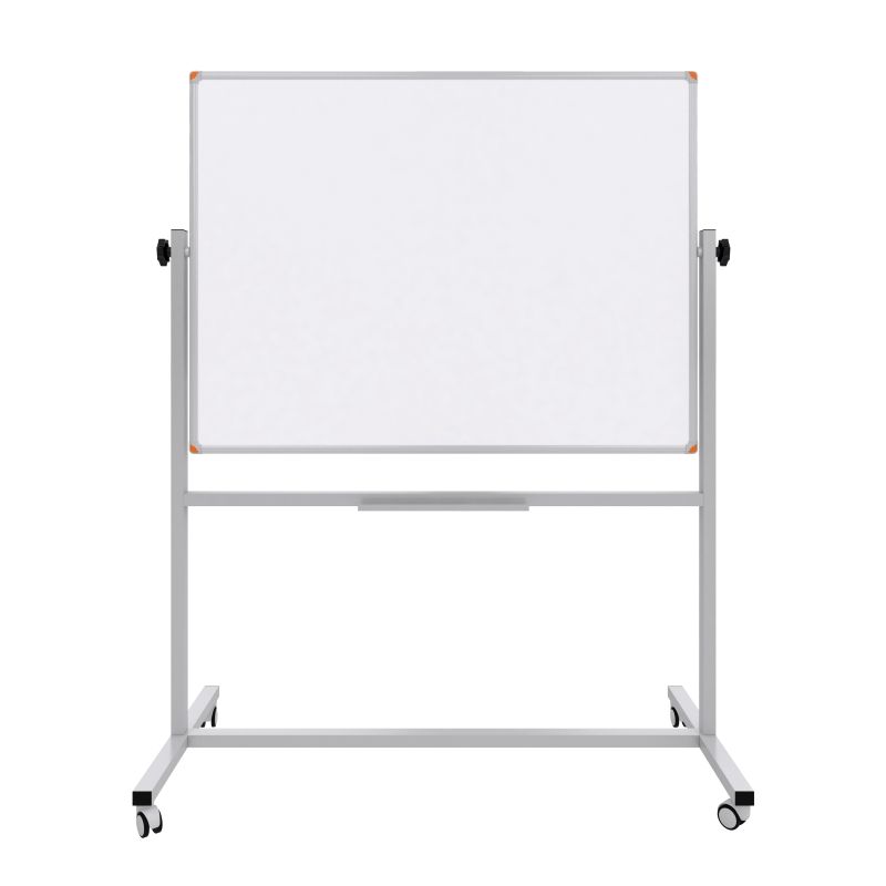 PAN531 Emaye Yüzey 360° Dönerli Mobil Yazı Tahtası 90x120cm Beyaz