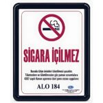 Sigara İçilmez Levhası A3 (30x42cm) Alüminyum çerçeveli (Siyah)