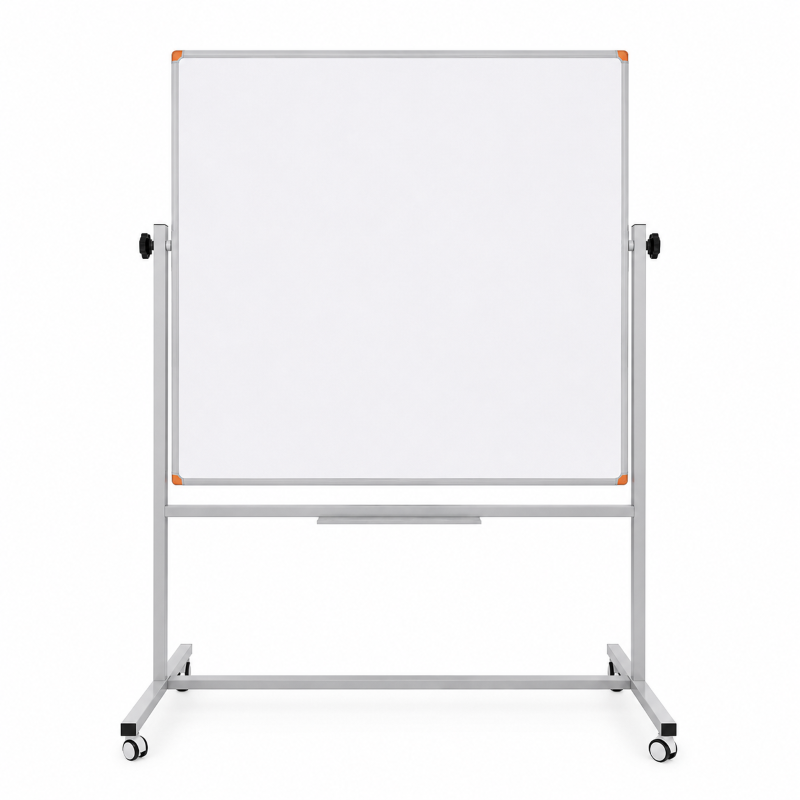 pan 532 Emaye Yüzey 360° Dönerli Mobil Yazı Tahtası 120x120cm Beyaz - Görsel 1