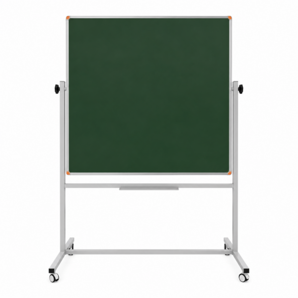 Emaye Yüzey 360° Dönerli Mobil Yazı Tahtası 120x120cm Yeşil