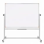 Emaye Yüzey 360° Dönerli Mobil Yazı Tahtası 120x140cm Beyaz