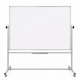 Emaye Yüzey 360° Dönerli Mobil Yazı Tahtası 120x140cm Beyaz
