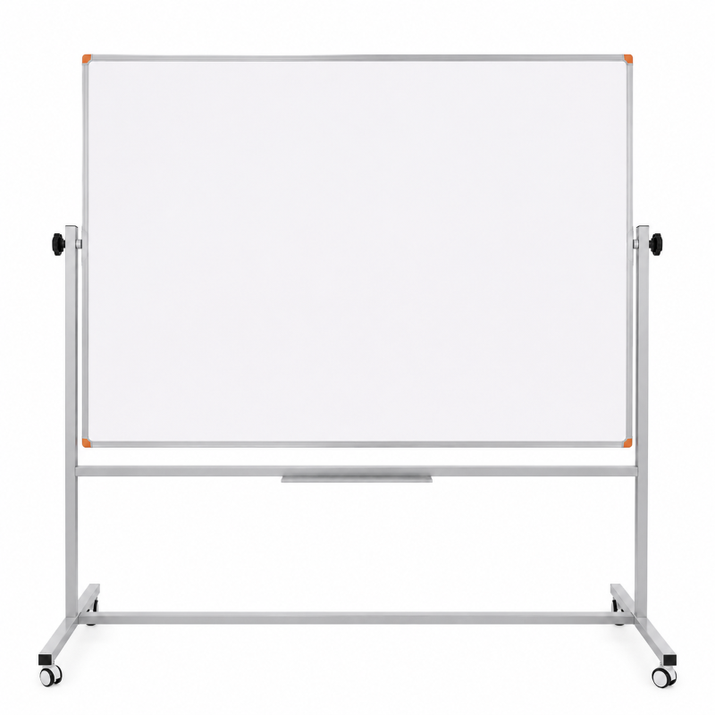 pan 533 Emaye Yüzey 360° Dönerli Mobil Yazı Tahtası 120x140cm Beyaz