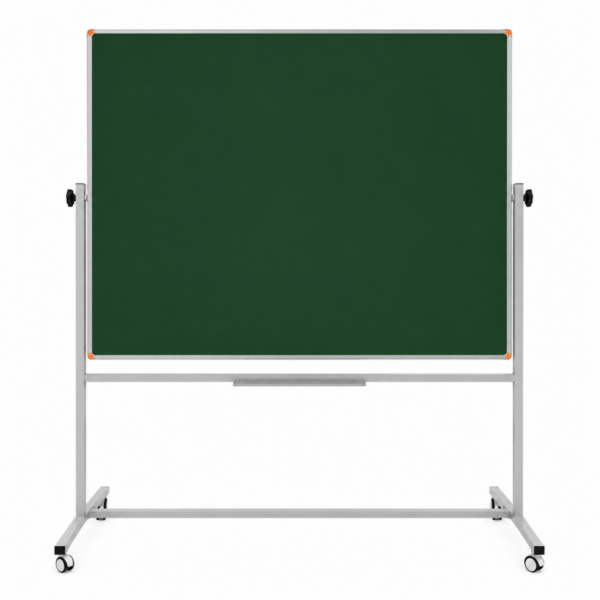 Emaye Yüzey 360° Dönerli Mobil Yazı Tahtası 120x140cm Yeşil