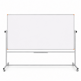Emaye Yüzey 360° Dönerli Mobil Yazı Tahtası 120x200cm Beyaz