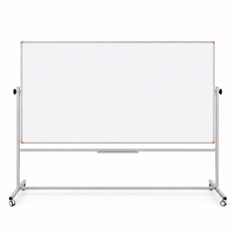 pan 534 Emaye Yüzey 360° Dönerli Mobil Yazı Tahtası 120x200cm Beyaz