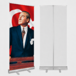 Atatürk Poster Baskılı Roll Up Banner 85x200cm No:1 - Görsel 3