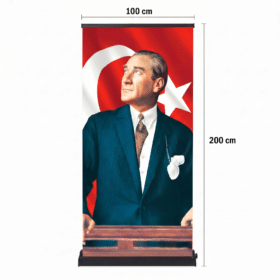 Atatürk Poster Baskılı Pro Roll Up Banner 100x200cm No:1