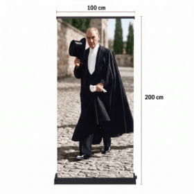 Atatürk Poster Baskılı Pro Roll Up Banner 100x200cm No:3