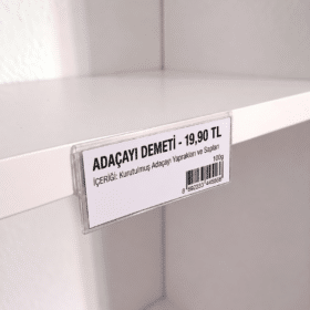 Cep Tipi Yapışkanlı Şeffaf Etiketlik 8x4cm