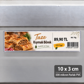 Cep Tipi Mıknatıslı Şeffaf Etiketlik 10x3cm (U Tipi)