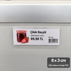 Cep Tipi Mıknatıslı Şeffaf Etiketlik 8x3cm (U Tipi)